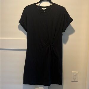 Z Supply Black Mini Sheath Dress Crew Neck Short Sleeve